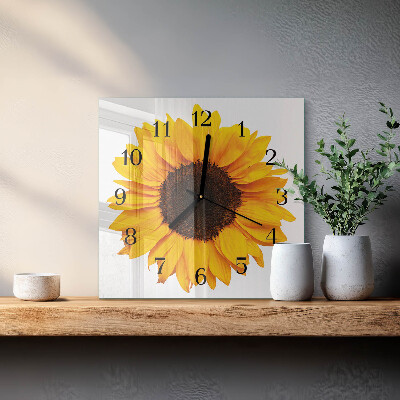 Square wall clock Sunflower