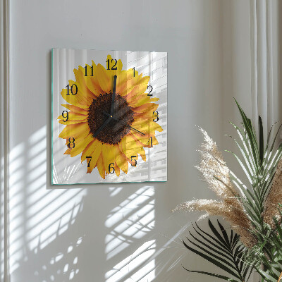 Square wall clock Sunflower