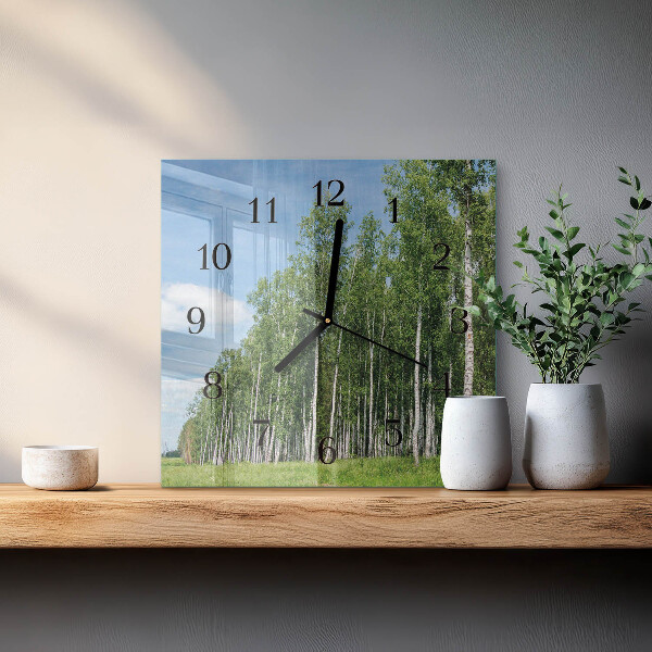 Square wall clock Birches