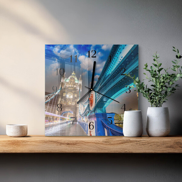 Square wall clock Bridge