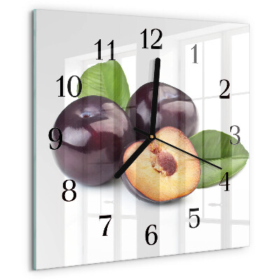 Square wall clock Plums