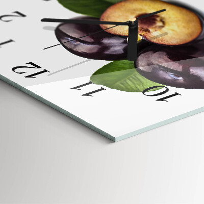 Square wall clock Plums