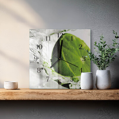 Square wall clock Calcium carbonate
