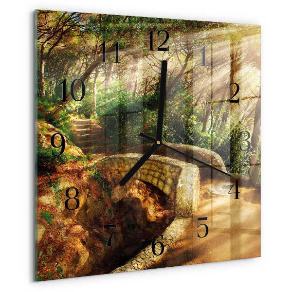 Square wall clock Forest Bridge