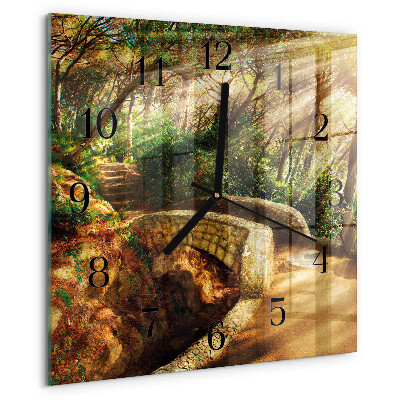 Square wall clock Forest Bridge