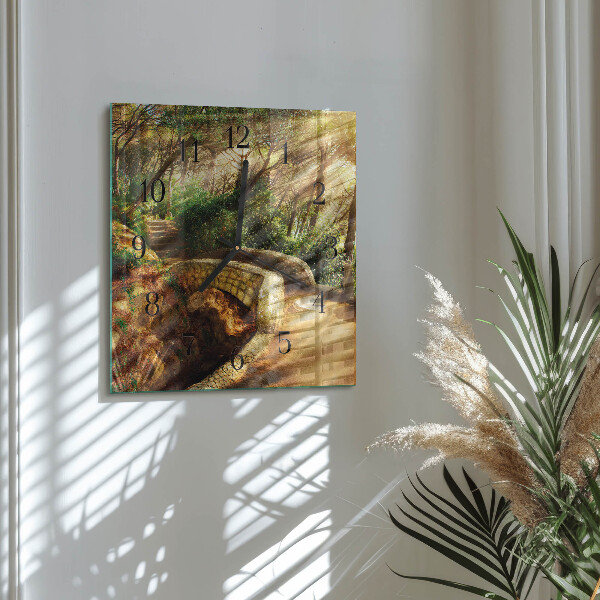 Square wall clock Forest Bridge