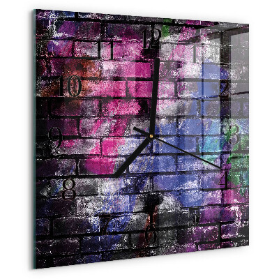 Square wall clock Brick