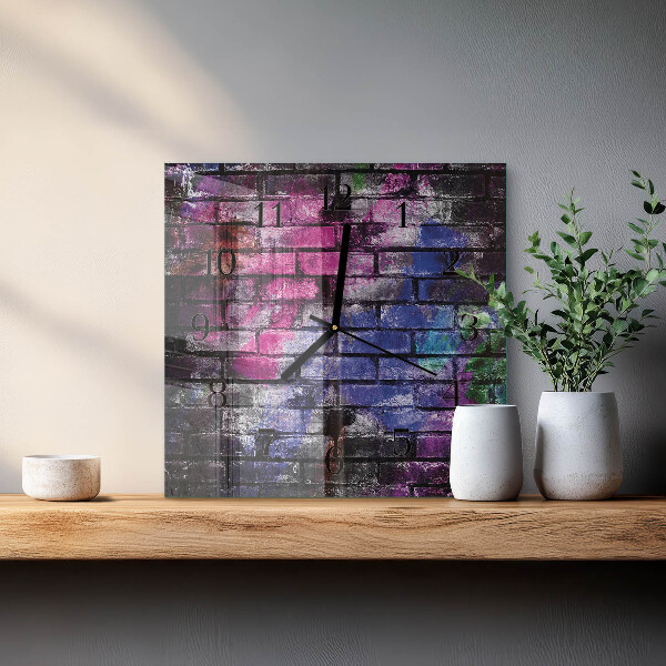Square wall clock Brick