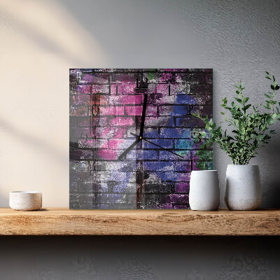 Square wall clock Brick