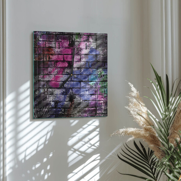 Square wall clock Brick