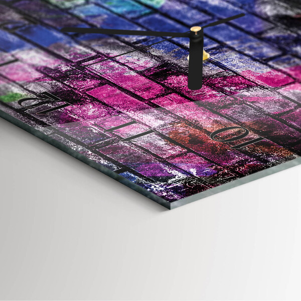 Square wall clock Brick