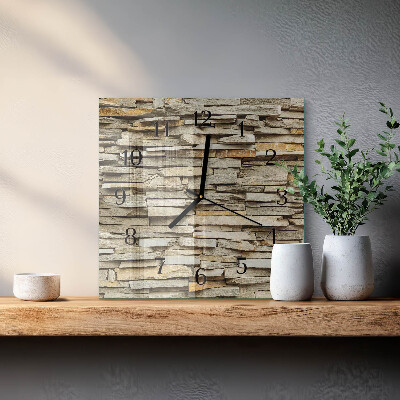 Square wall clock Stones