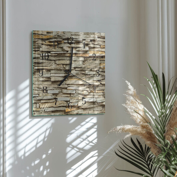 Square wall clock Stones