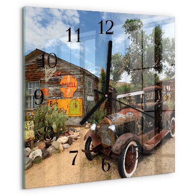 Square wall clock Old Car