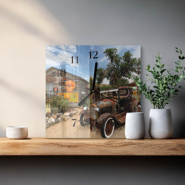 Square wall clock Old Car