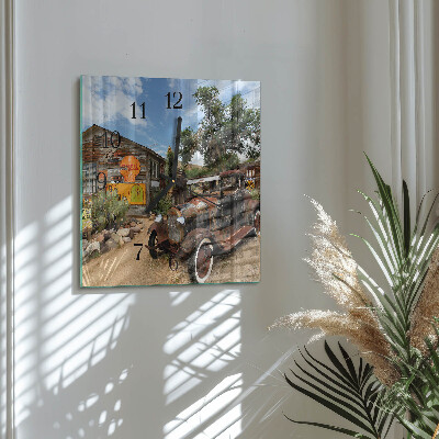 Square wall clock Old Car