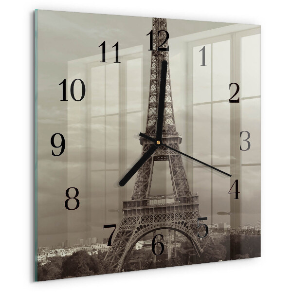 Square wall clock Eiffel Tower