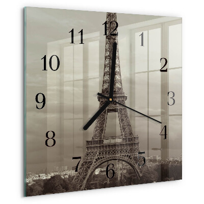 Square wall clock Eiffel Tower
