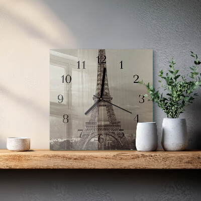 Square wall clock Eiffel Tower