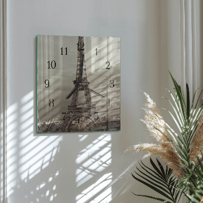 Square wall clock Eiffel Tower