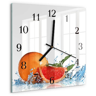 Square wall clock Grapefruit