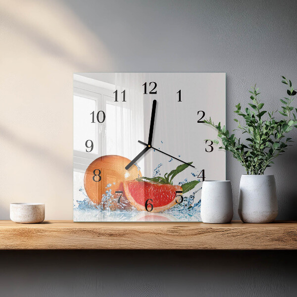 Square wall clock Grapefruit
