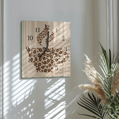 Square wall clock Coffee