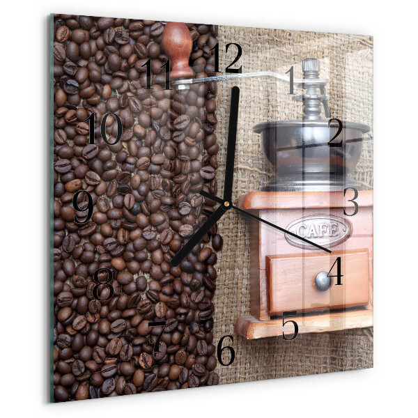 Square wall clock Coffee Grinder