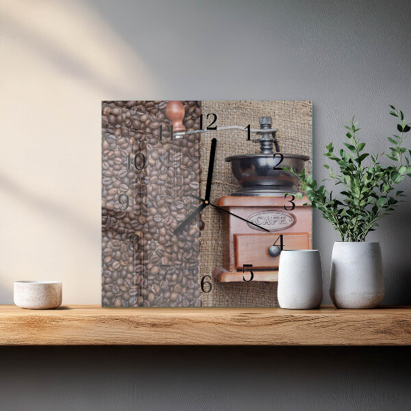 Square wall clock Coffee Grinder
