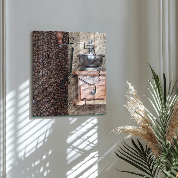 Square wall clock Coffee Grinder