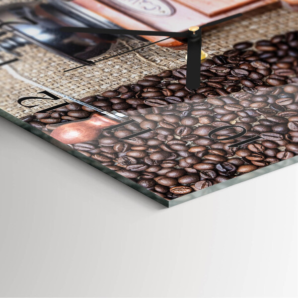 Square wall clock Coffee Grinder
