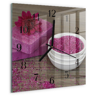 Square wall clock Flower