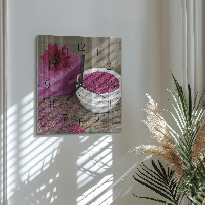 Square wall clock Flower