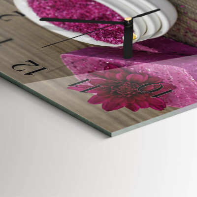 Square wall clock Flower