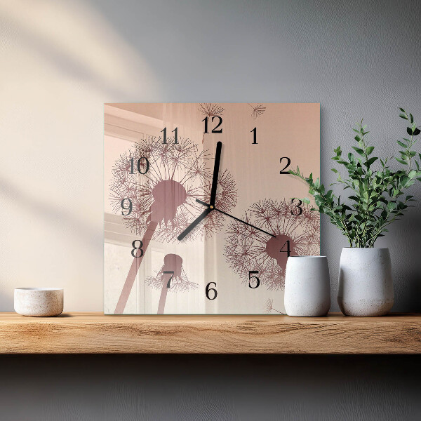 Square wall clock Dandelion