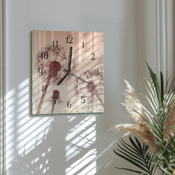 Square wall clock Dandelion