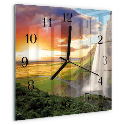 Square wall clock Waterfall