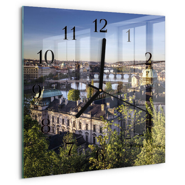 Square wall clock Prague