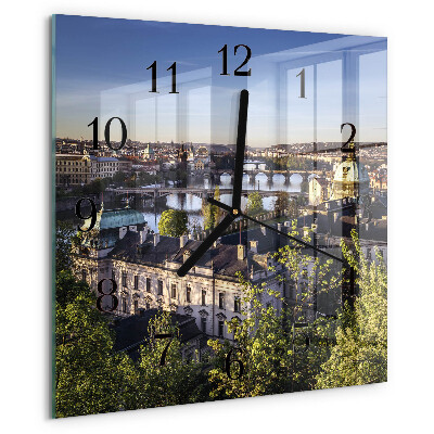 Square wall clock Prague