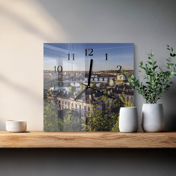Square wall clock Prague