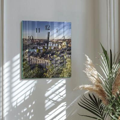 Square wall clock Prague