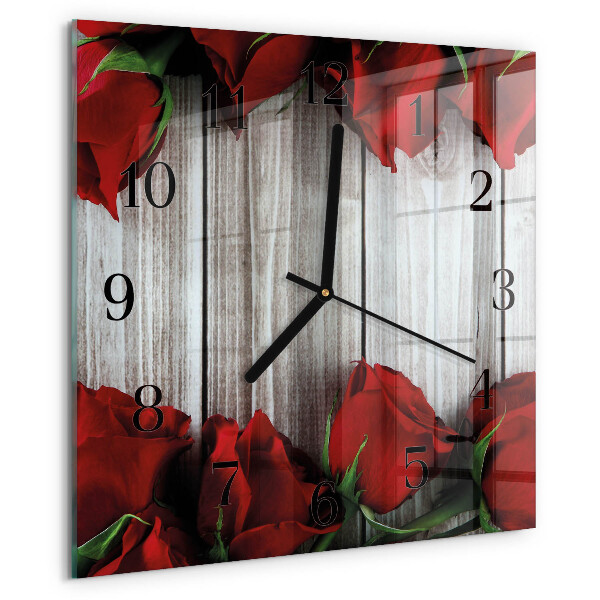 Square wall clock Rose Tablets
