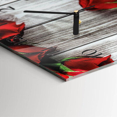 Square wall clock Rose Tablets