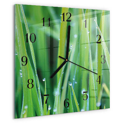 Square wall clock Grass