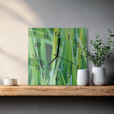 Square wall clock Grass
