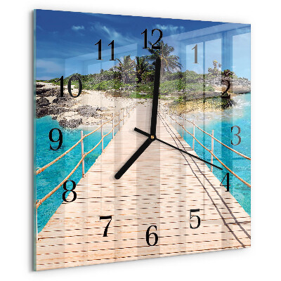 Square wall clock Island Bridge