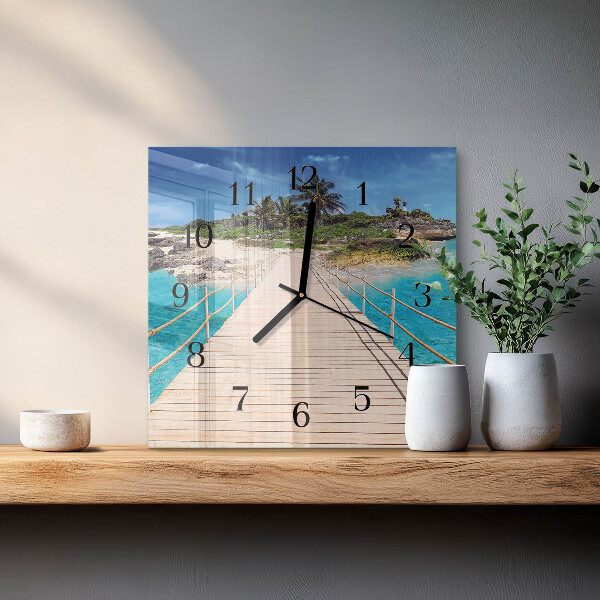 Square wall clock Island Bridge