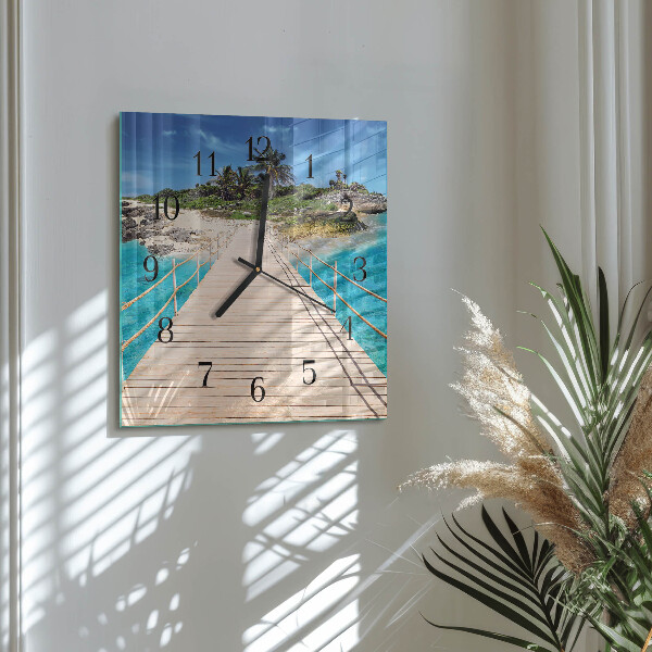 Square wall clock Island Bridge