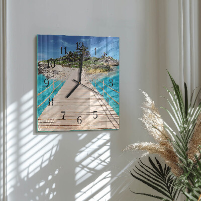 Square wall clock Island Bridge