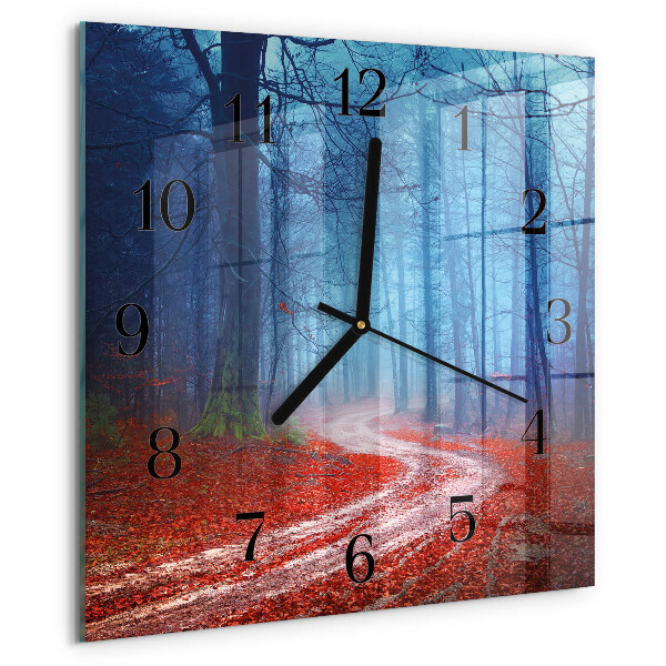 Square wall clock Forest Path